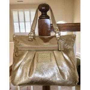 Genuine Glam Metallic Gold Poppy Coach bag
